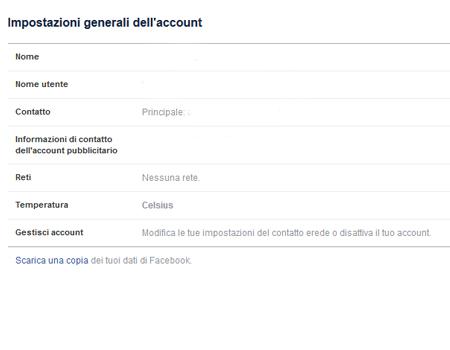 disattivare un account facebook 